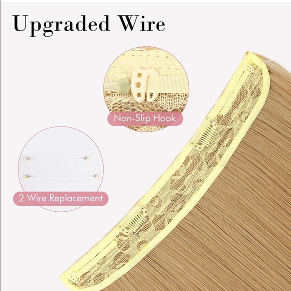 Invisible Wire Hair Extensions with Transparent Headband Adjustable - Picture 5 of 14